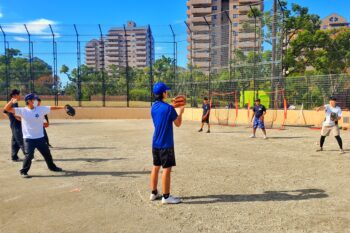 通信制高校　部活動　野球　練習　キャッチボール